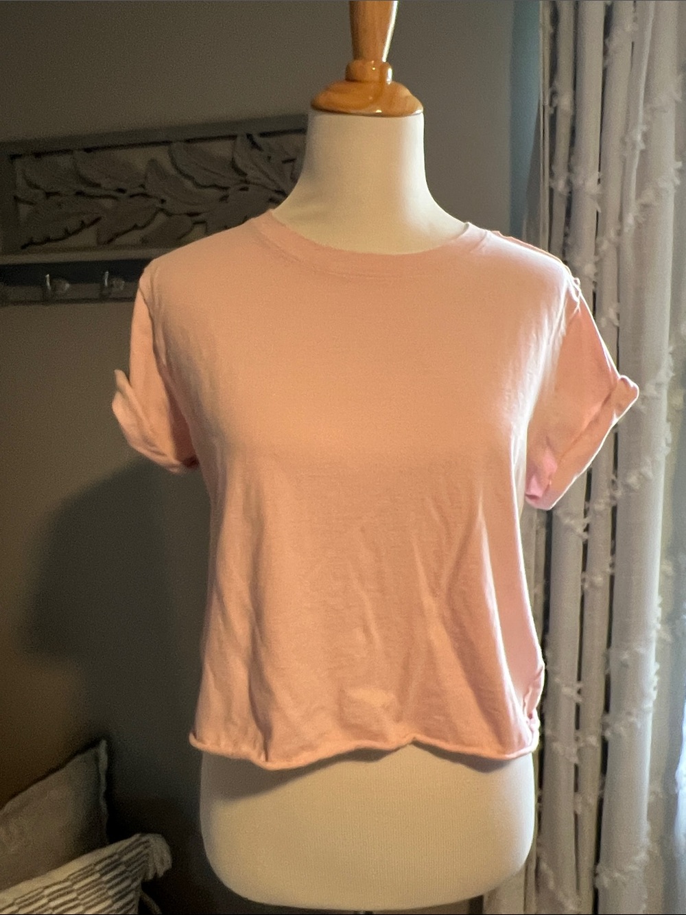 We The Free Short-Sleeve Crewneck Top - Light Pink Size Large